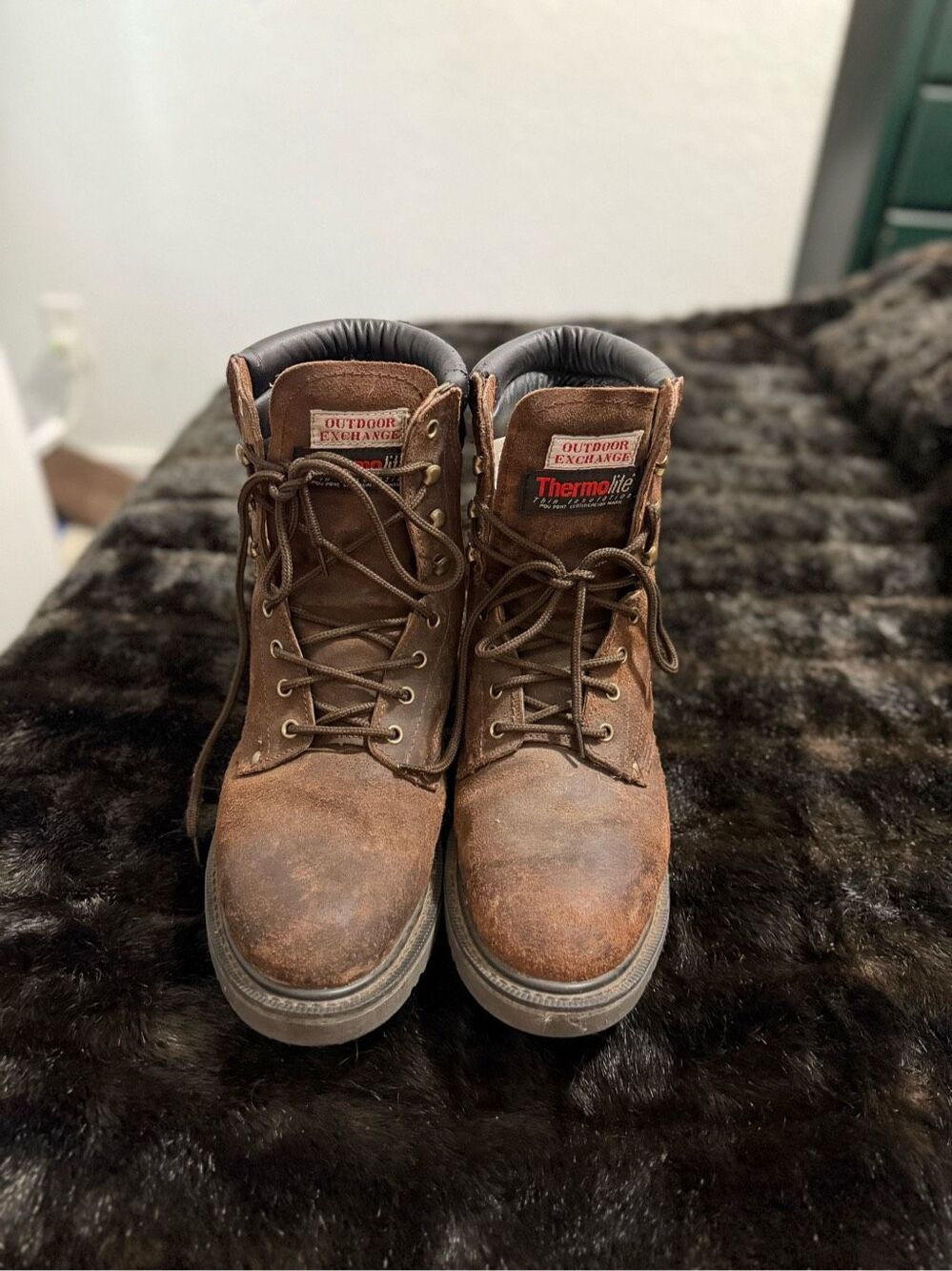 Outdoor Exchange Mens Steel Shank work Boots Sz 12 leather